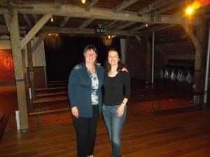Procucer Liz Millward and Fiona-Jane Weston in the TocH hop barn