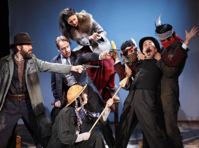 80-The cast of Around The World in  80 Days at St. James Theatre. Photo Simon Annand